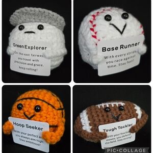Plush Sports Ball Toy Set - Gray, White, Orange, Brown